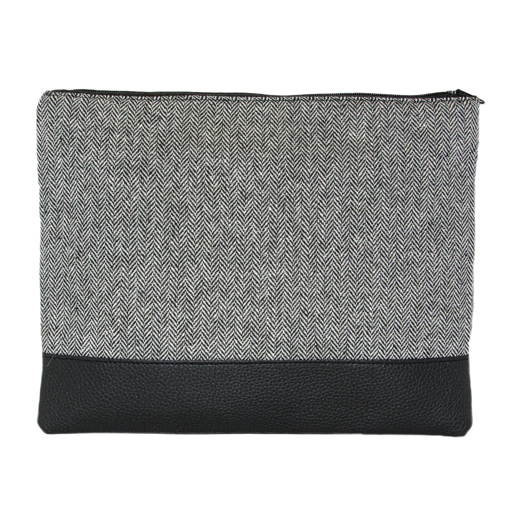 Herringbone Flat Zipper Pouch