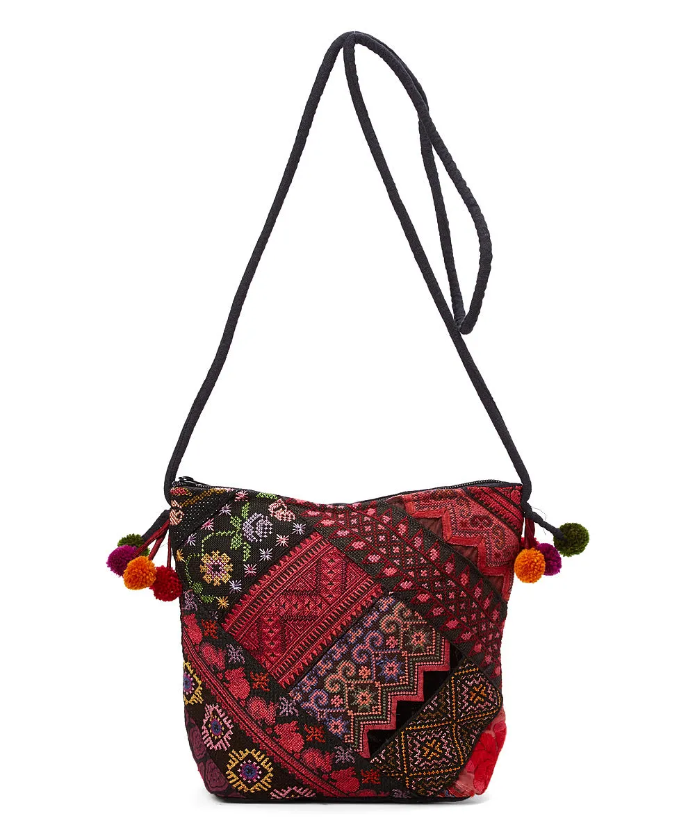 Hmong Messenger Bag with Pom Pom