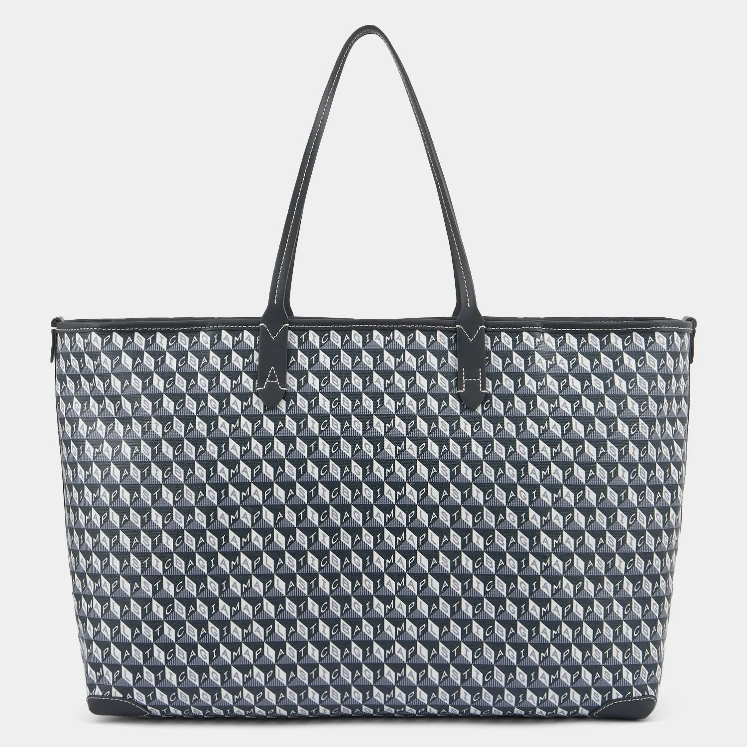 I Am A Plastic Bag Zipped Motif Tote