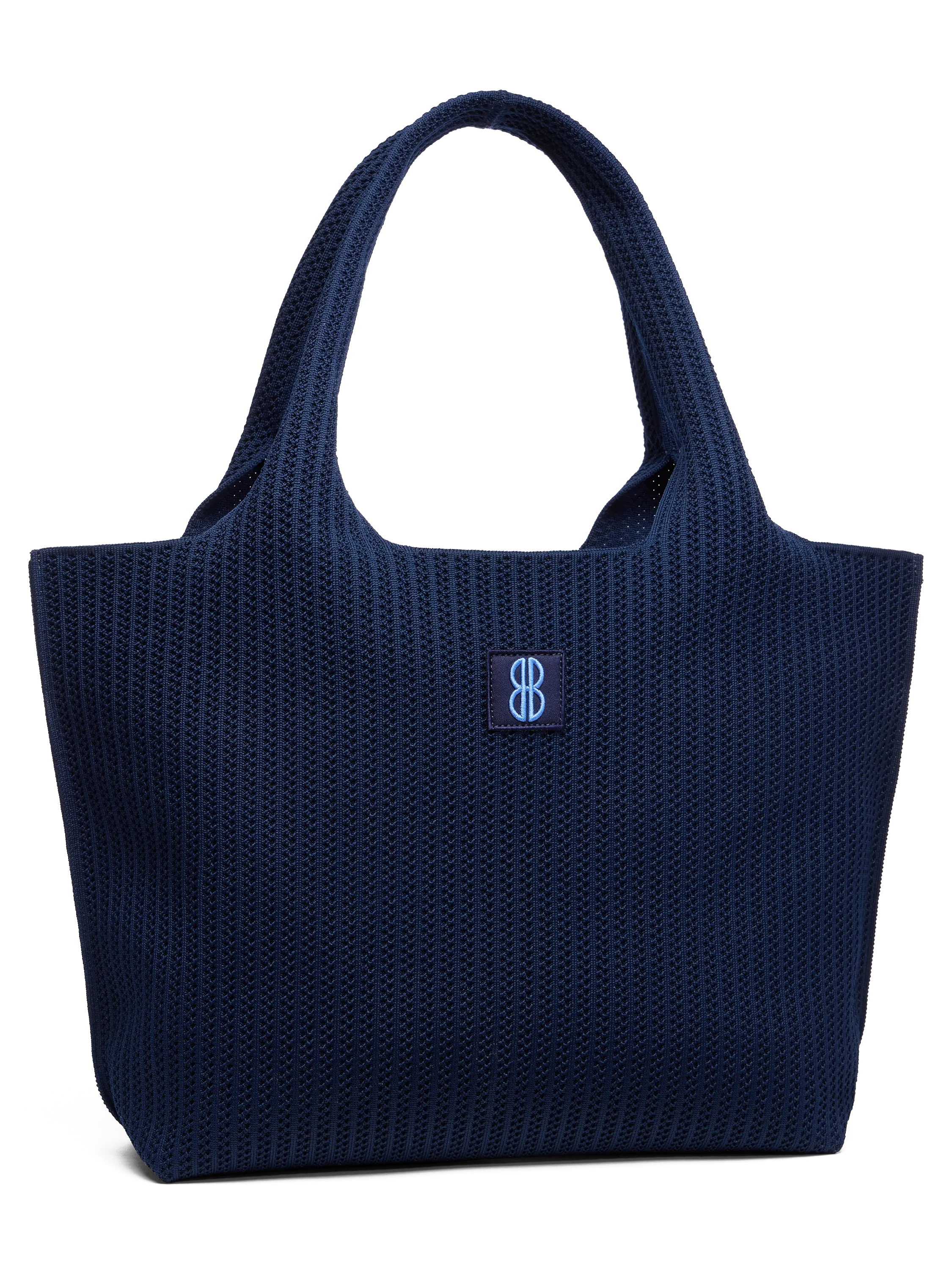 large - Navy Stripe tote with pouch