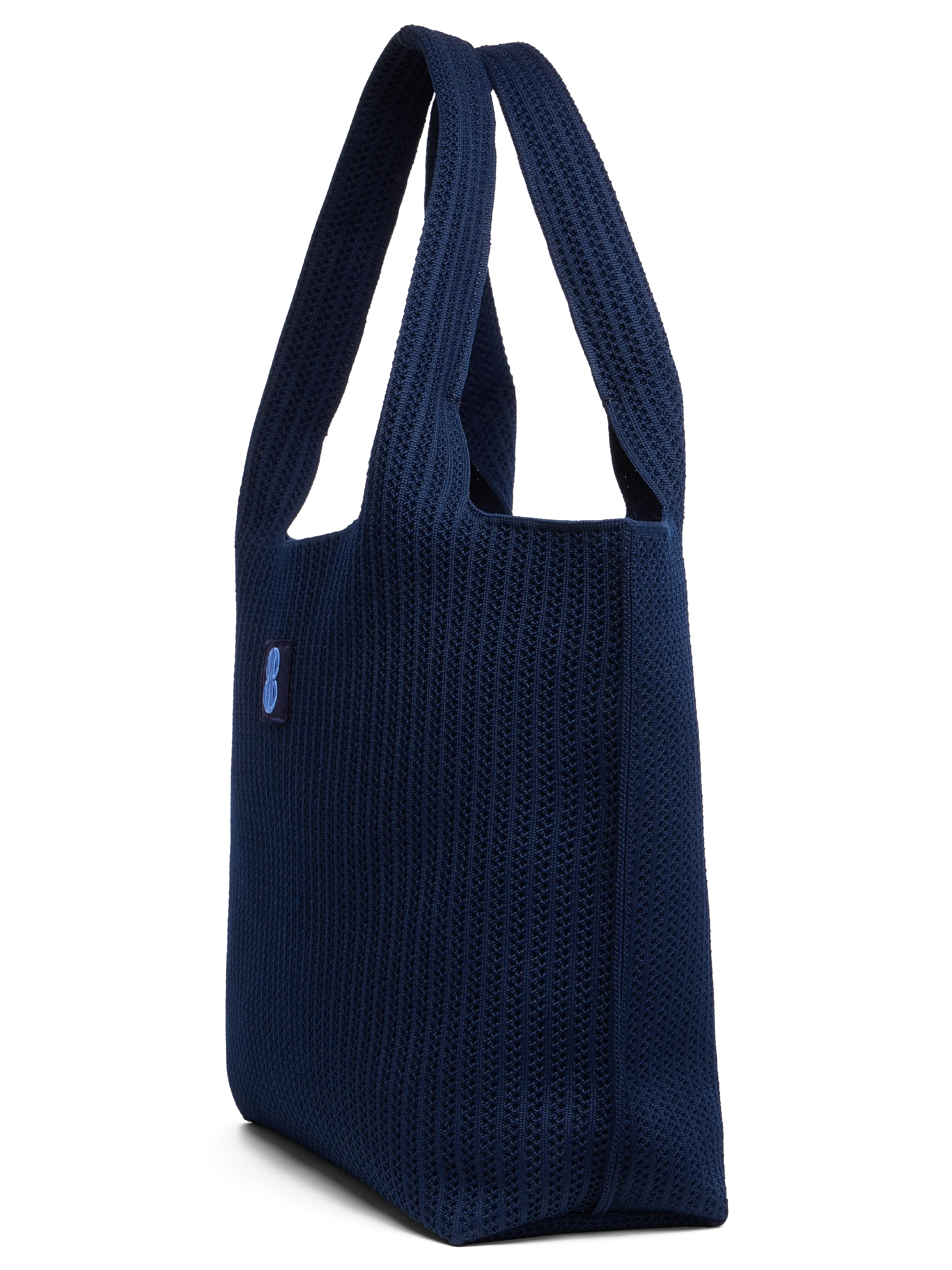 large - Navy Stripe tote with pouch