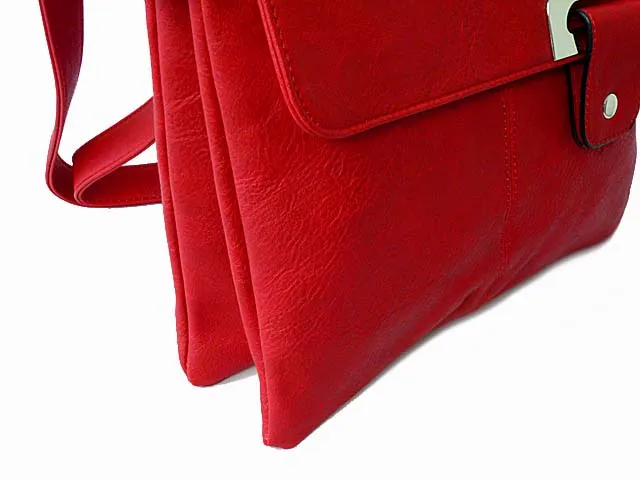 LARGE RED MULTI POCKET CROSS BODY MESSENGER BAG