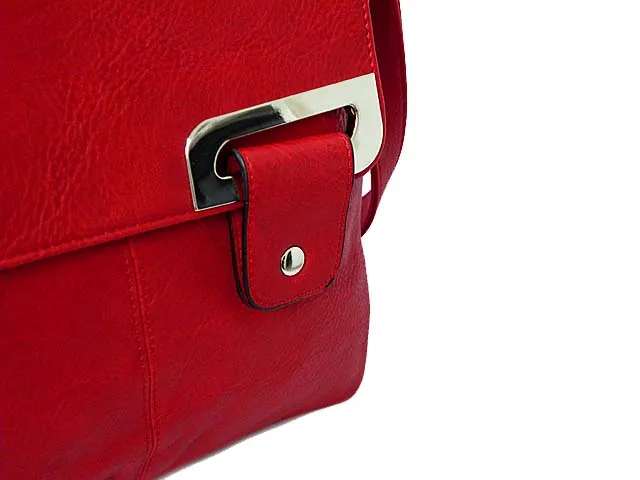 LARGE RED MULTI POCKET CROSS BODY MESSENGER BAG