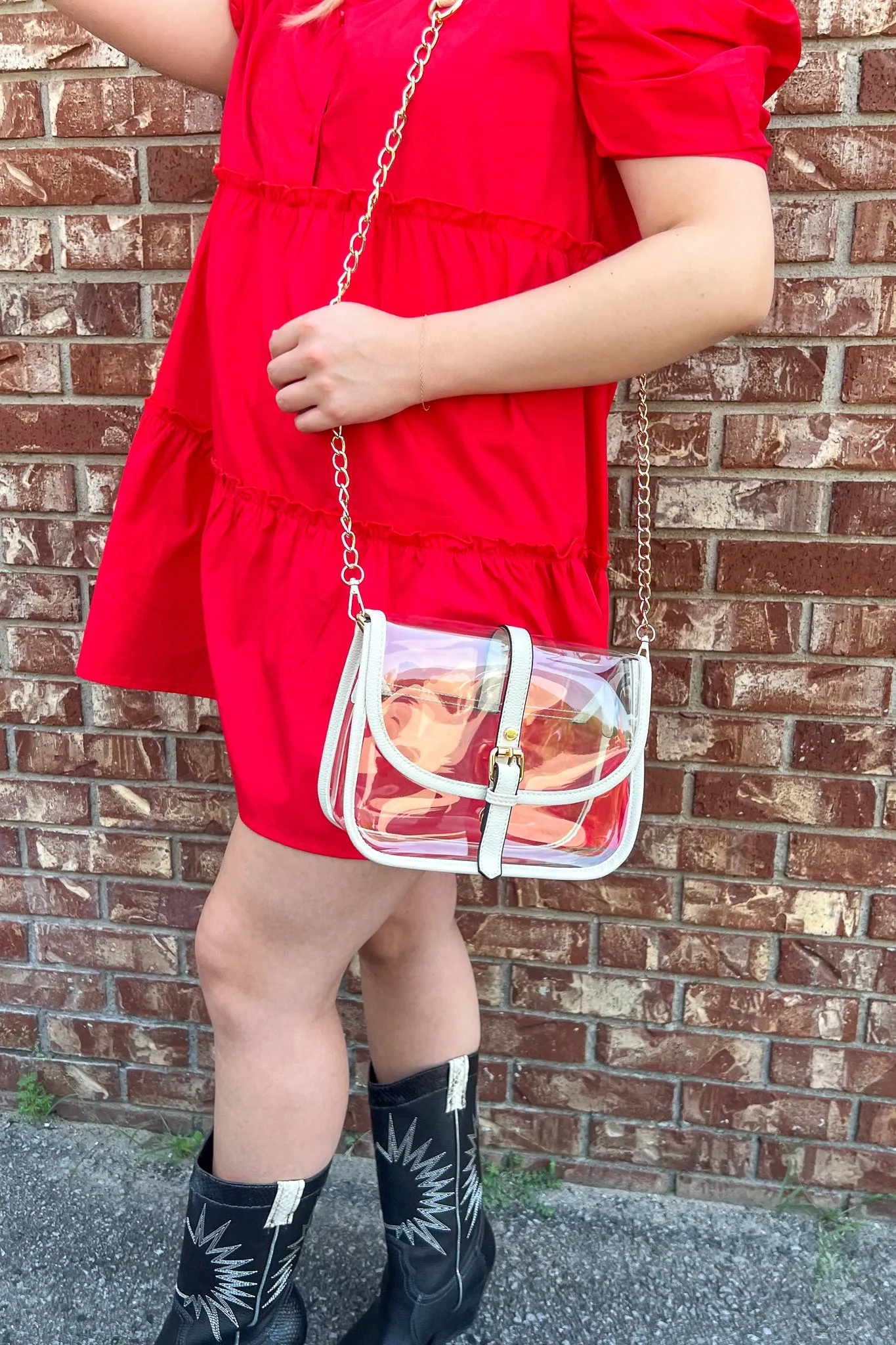 Lauren Leather Clear Purse