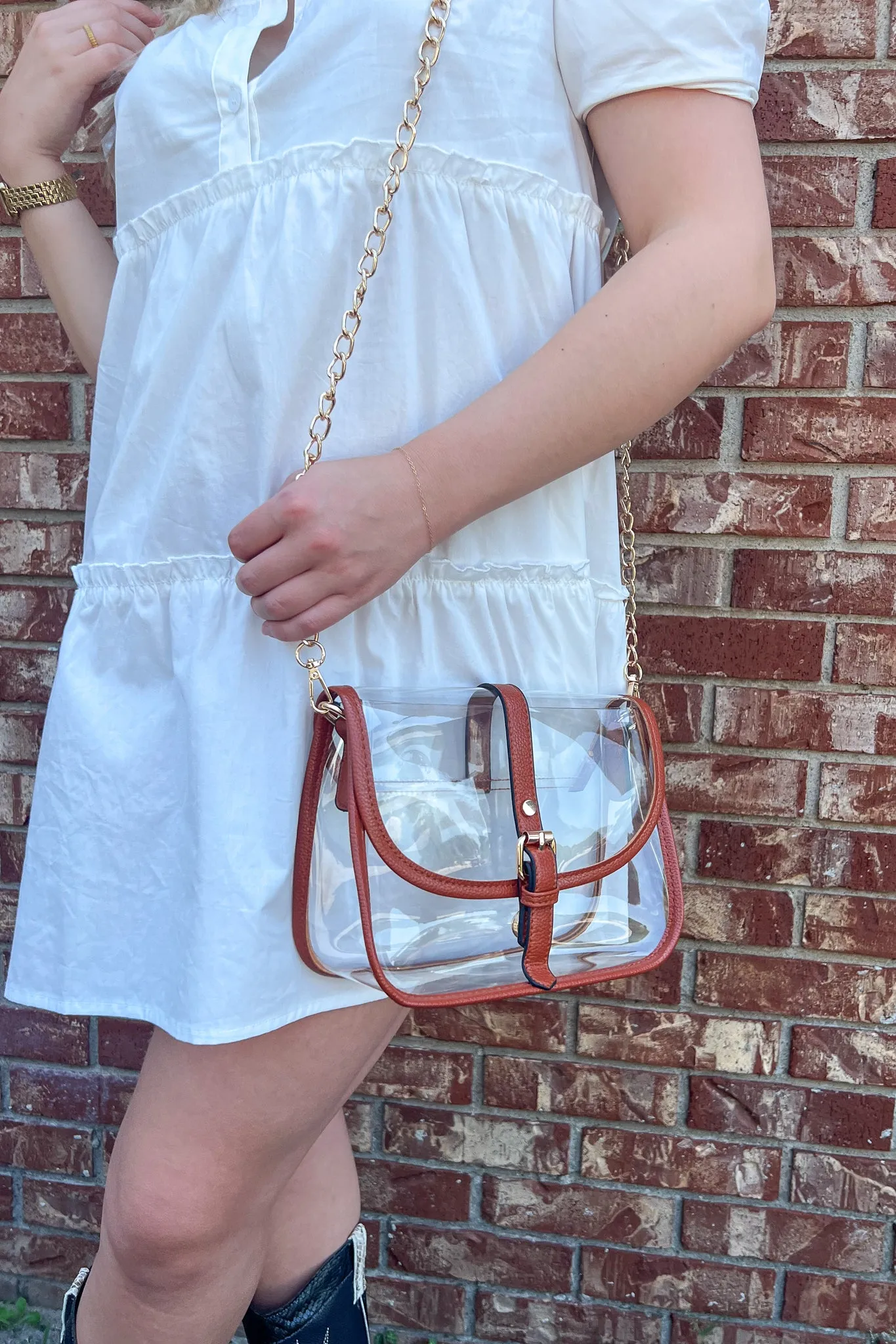 Lauren Leather Clear Purse