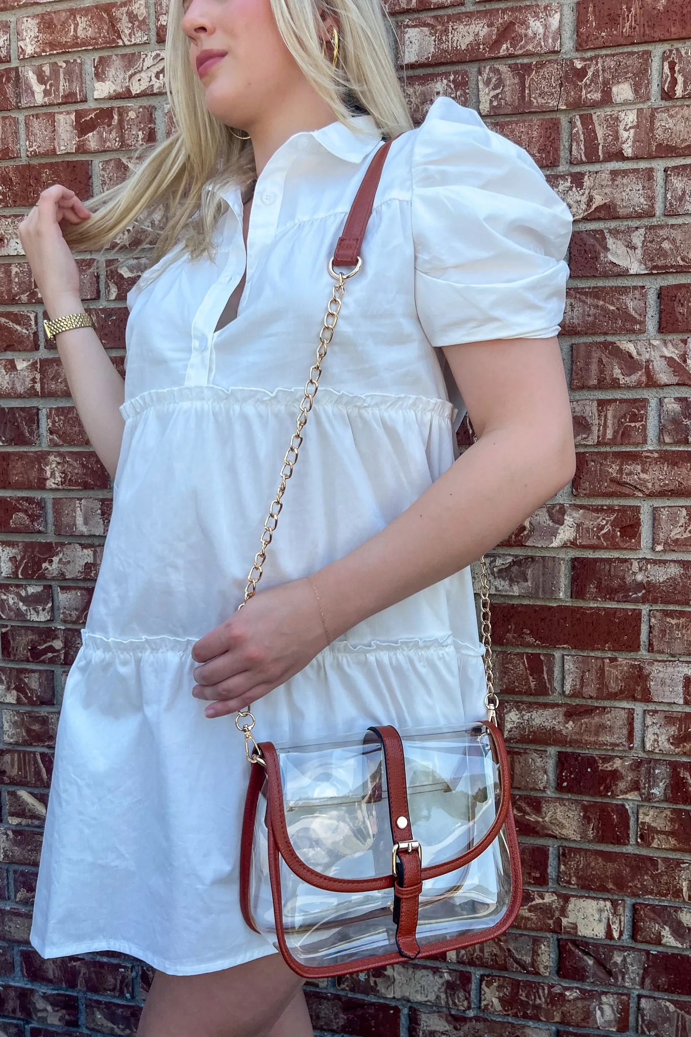 Lauren Leather Clear Purse