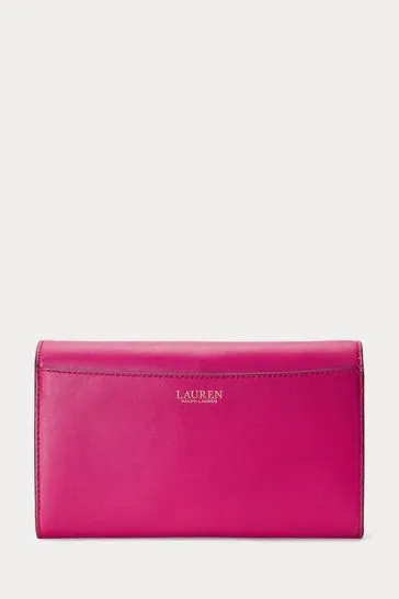 Lauren Ralph Lauren Adair Leather CrossBody Bag Fuschia