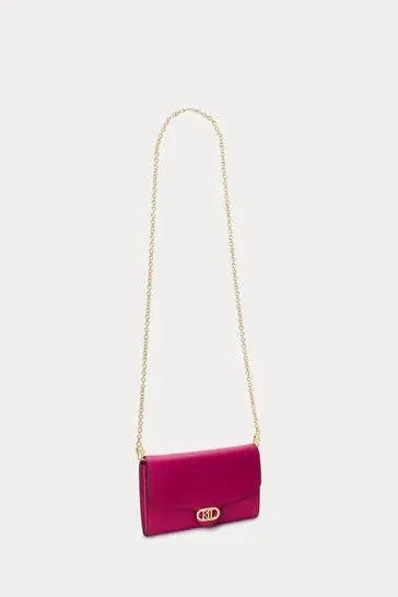 Lauren Ralph Lauren Adair Leather CrossBody Bag Fuschia