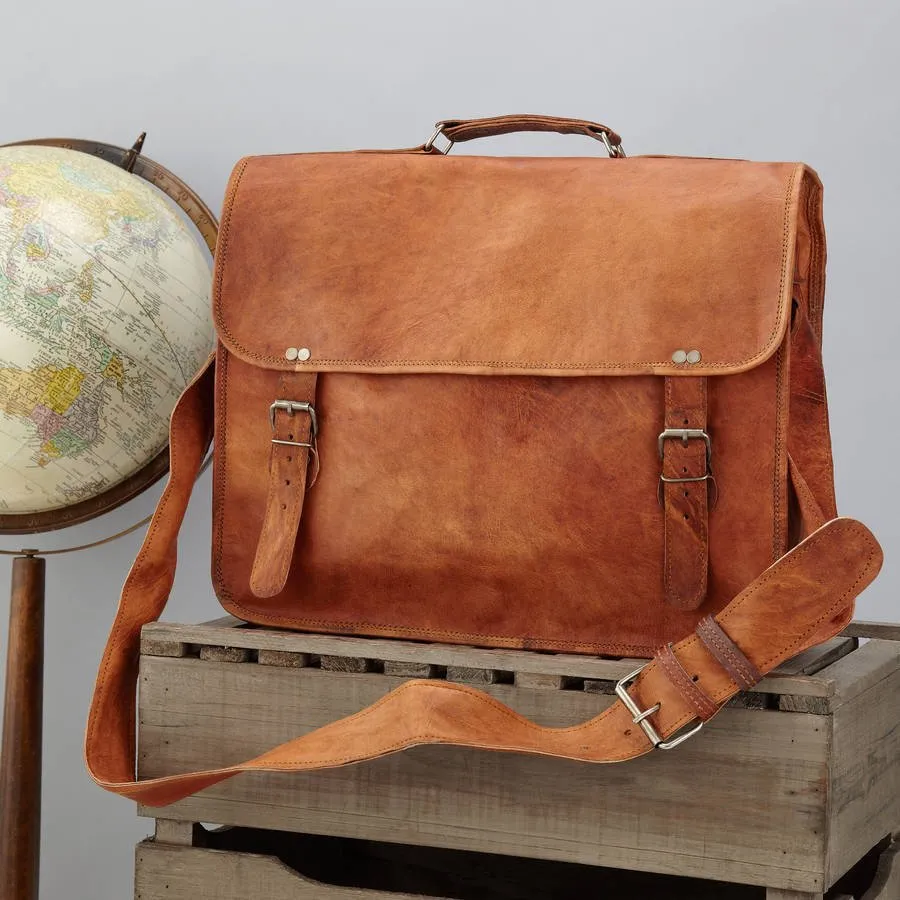 Leather Grande Laptop Bag with Handle