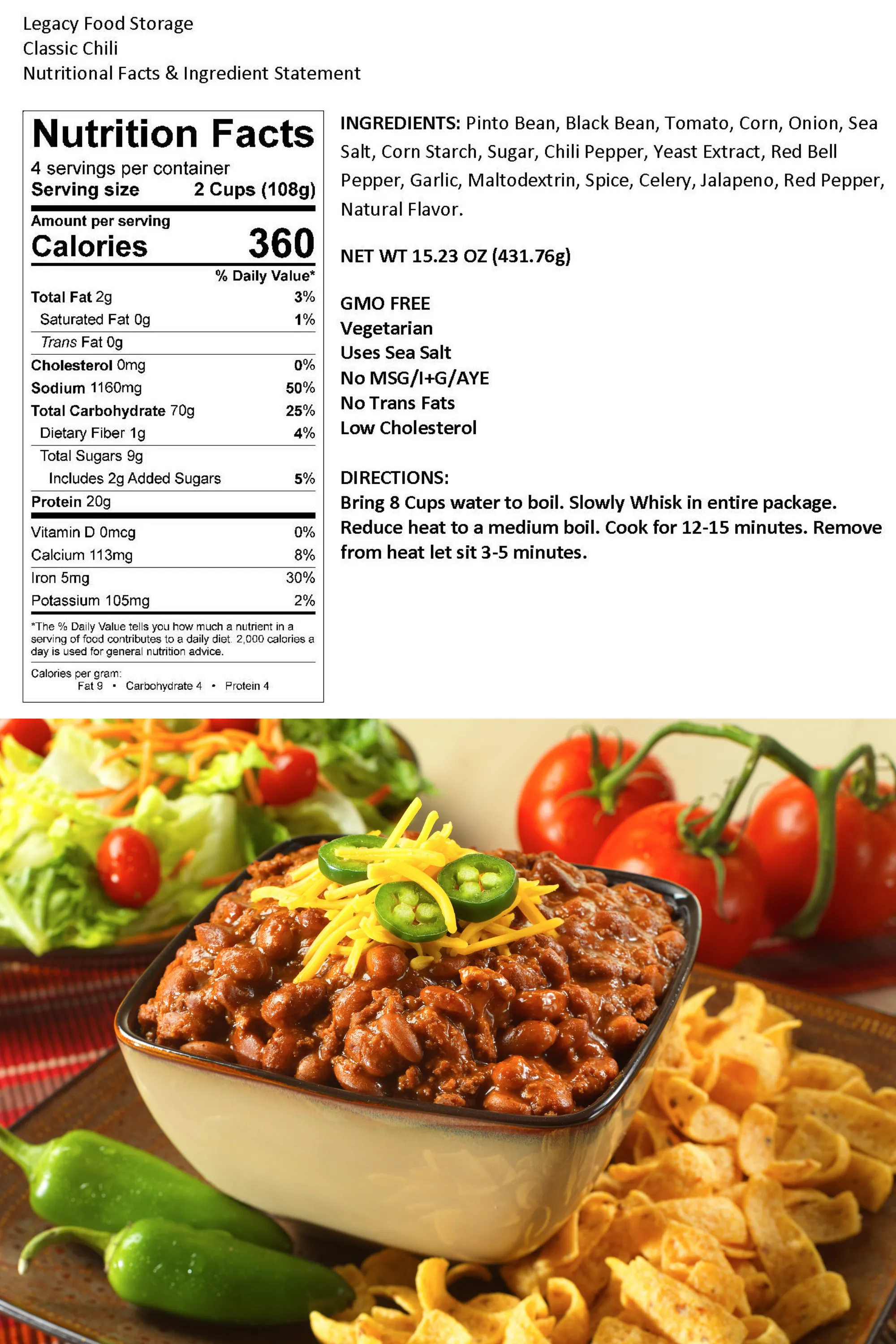 Legacy Breakfast, Lunch, and Dinner Bucket - 120 Servings