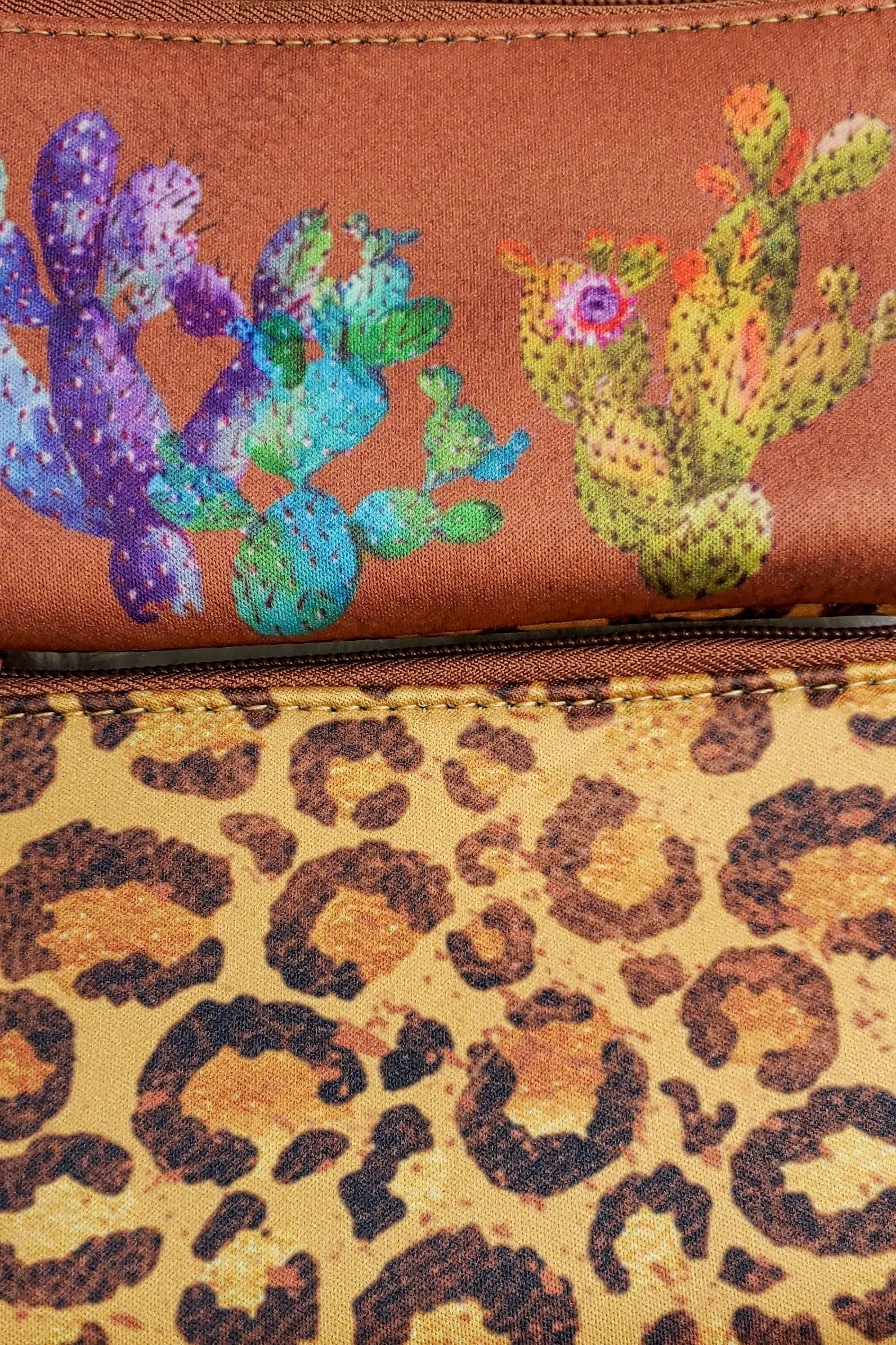 Leopard/Cactus Double Sided Pouch Wristlet