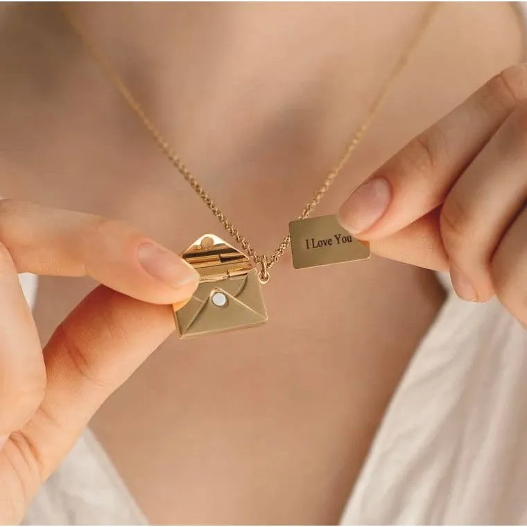 Love Letter Envelope and Letter Necklace