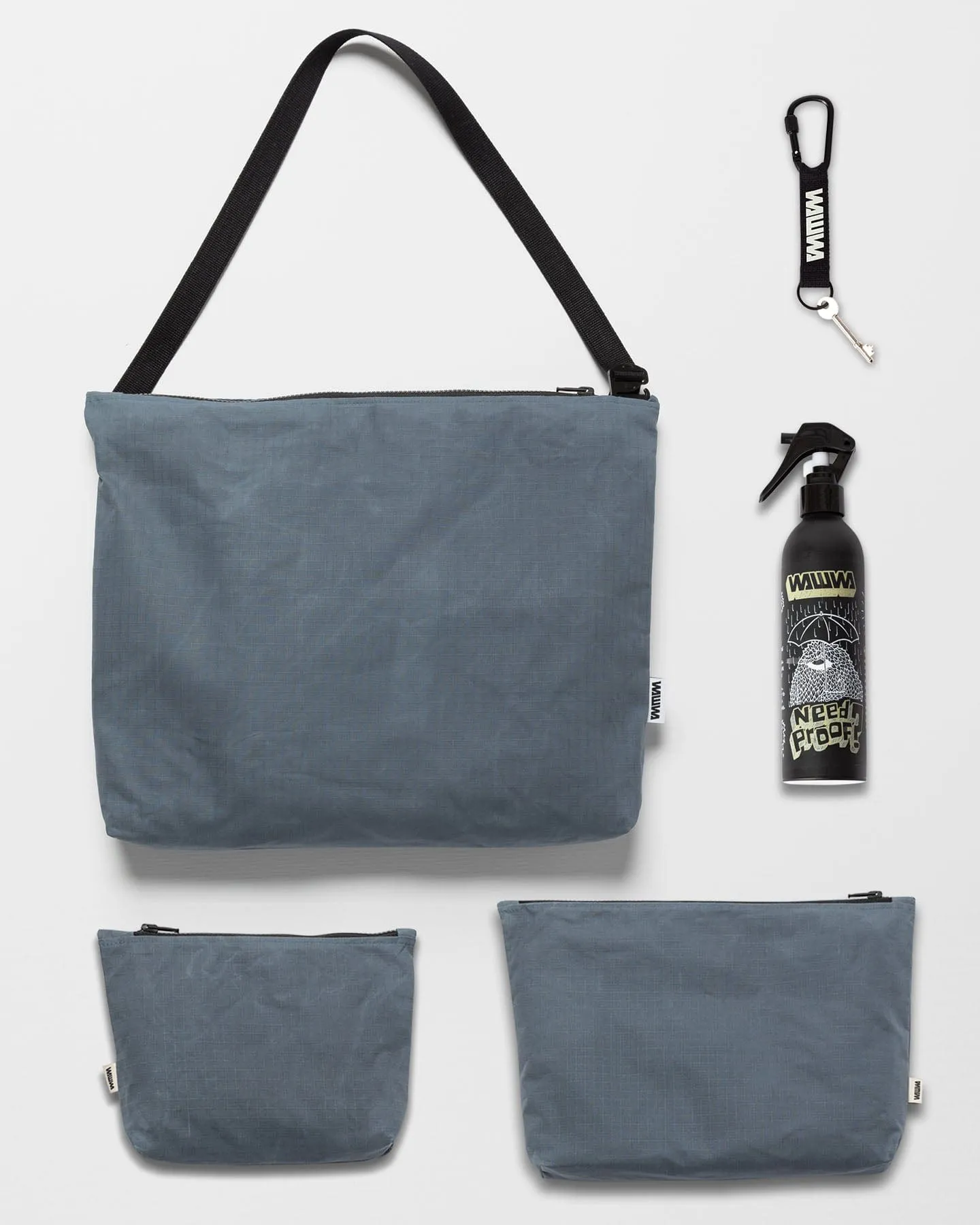 Slate Blue Messenger Bag Set - Stylish and Versatile Accessories for Everyday Use