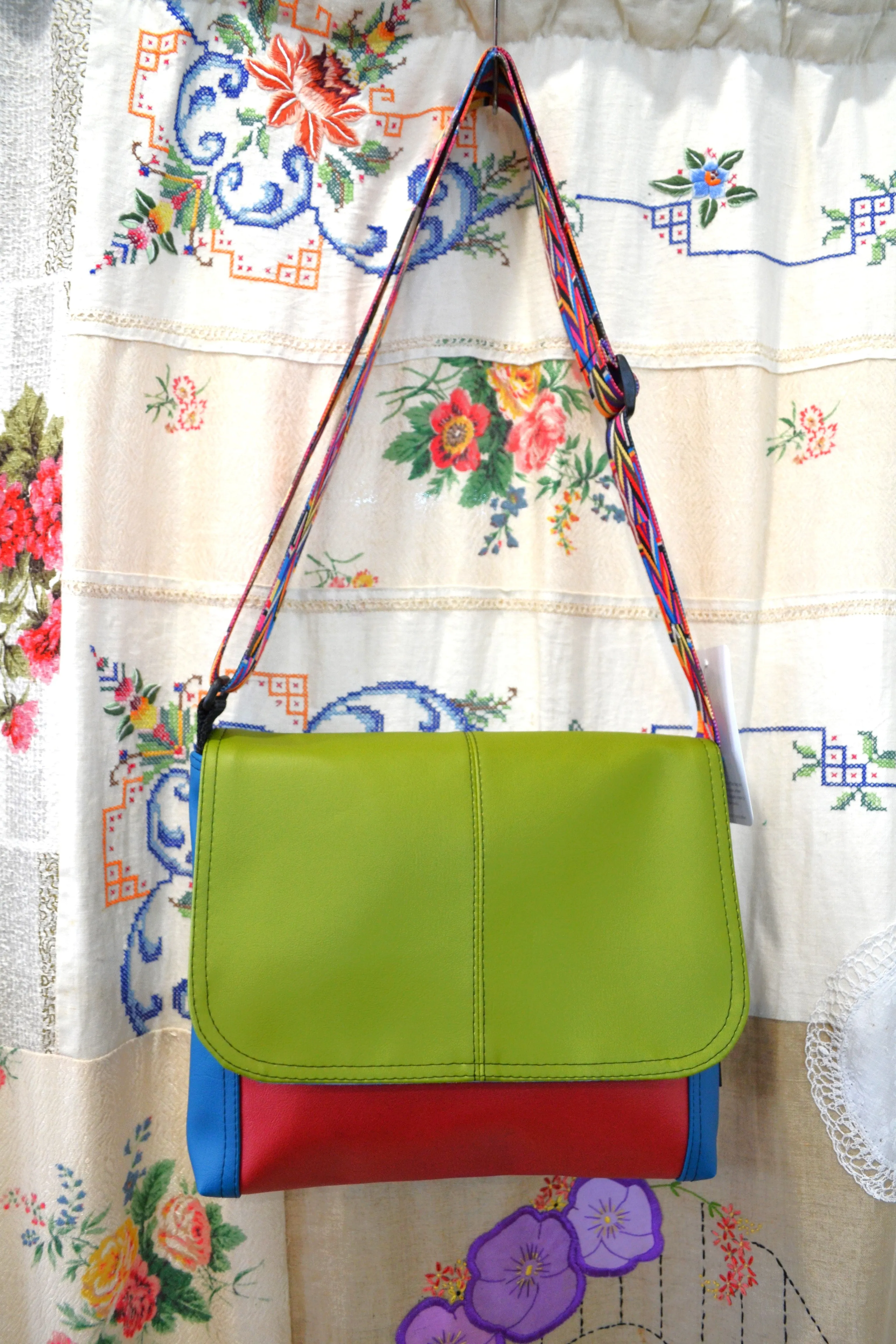 Missy Mao Mao Mix Satchel - Olive mix