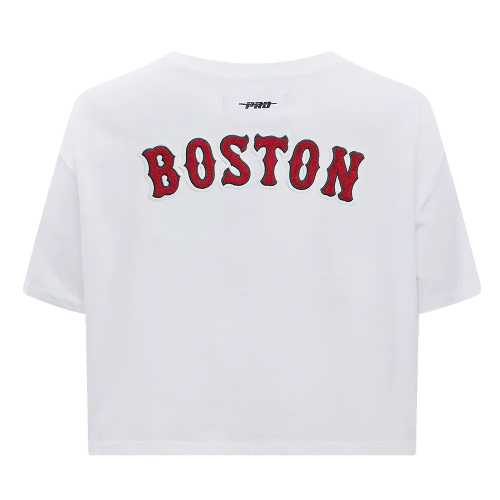 MLB BOSTON RED SOX CLASSIC WOMEN'S BOXY TEE (WHITE)