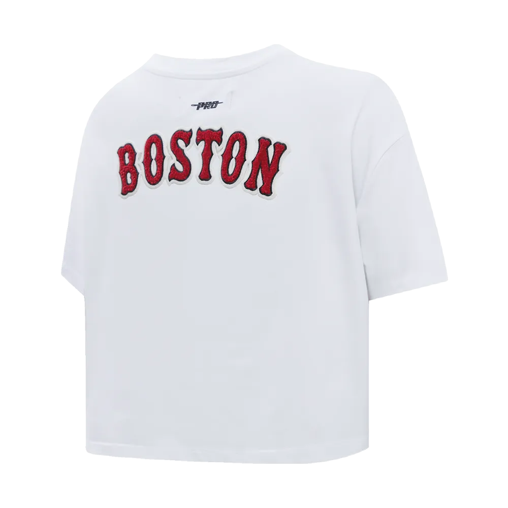 MLB BOSTON RED SOX CLASSIC WOMEN'S BOXY TEE (WHITE)