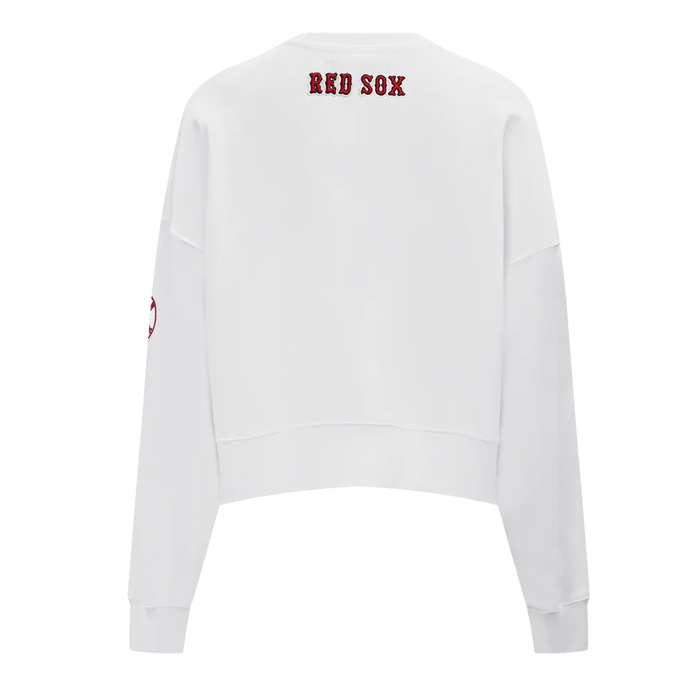 MLB BOSTON RED SOX CLASSIC WOMEN'S CREWNECK (WHITE)