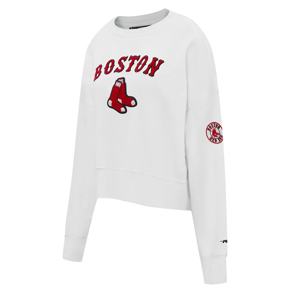 MLB BOSTON RED SOX CLASSIC WOMEN'S CREWNECK (WHITE)