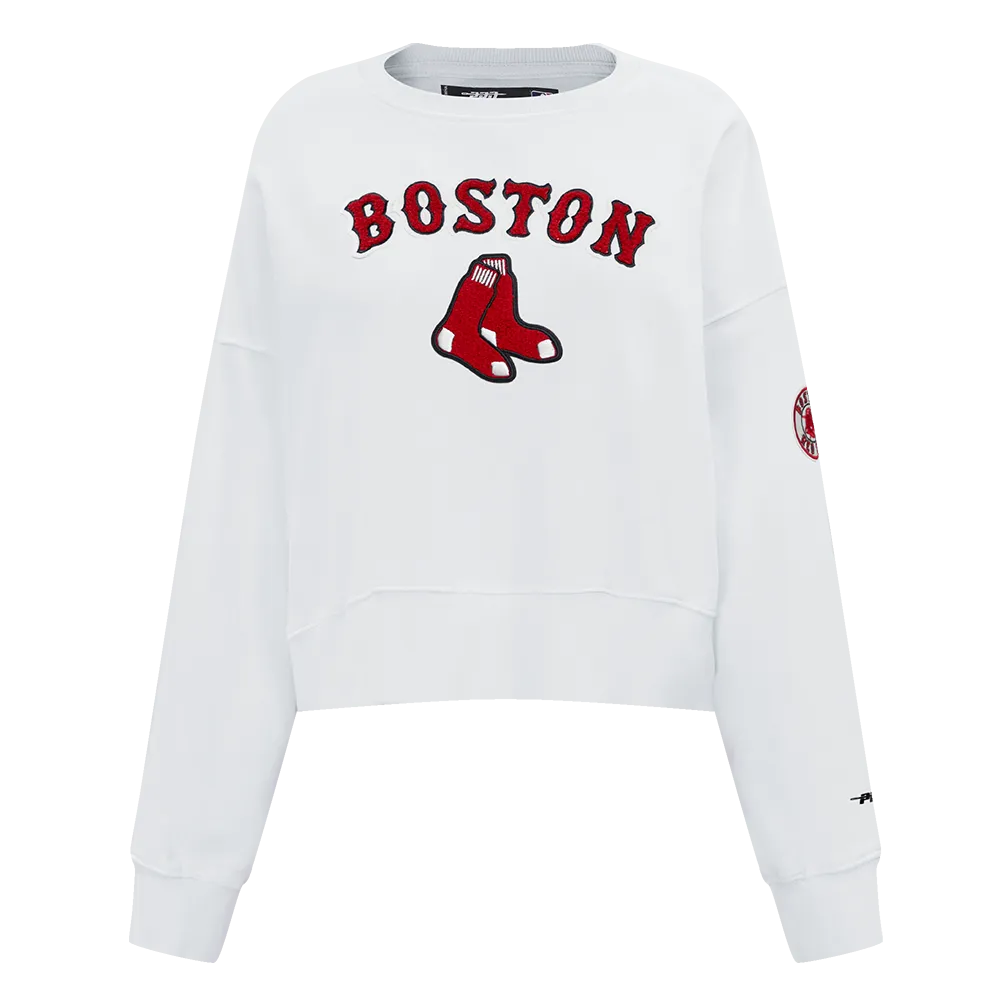 MLB BOSTON RED SOX CLASSIC WOMEN'S CREWNECK (WHITE)