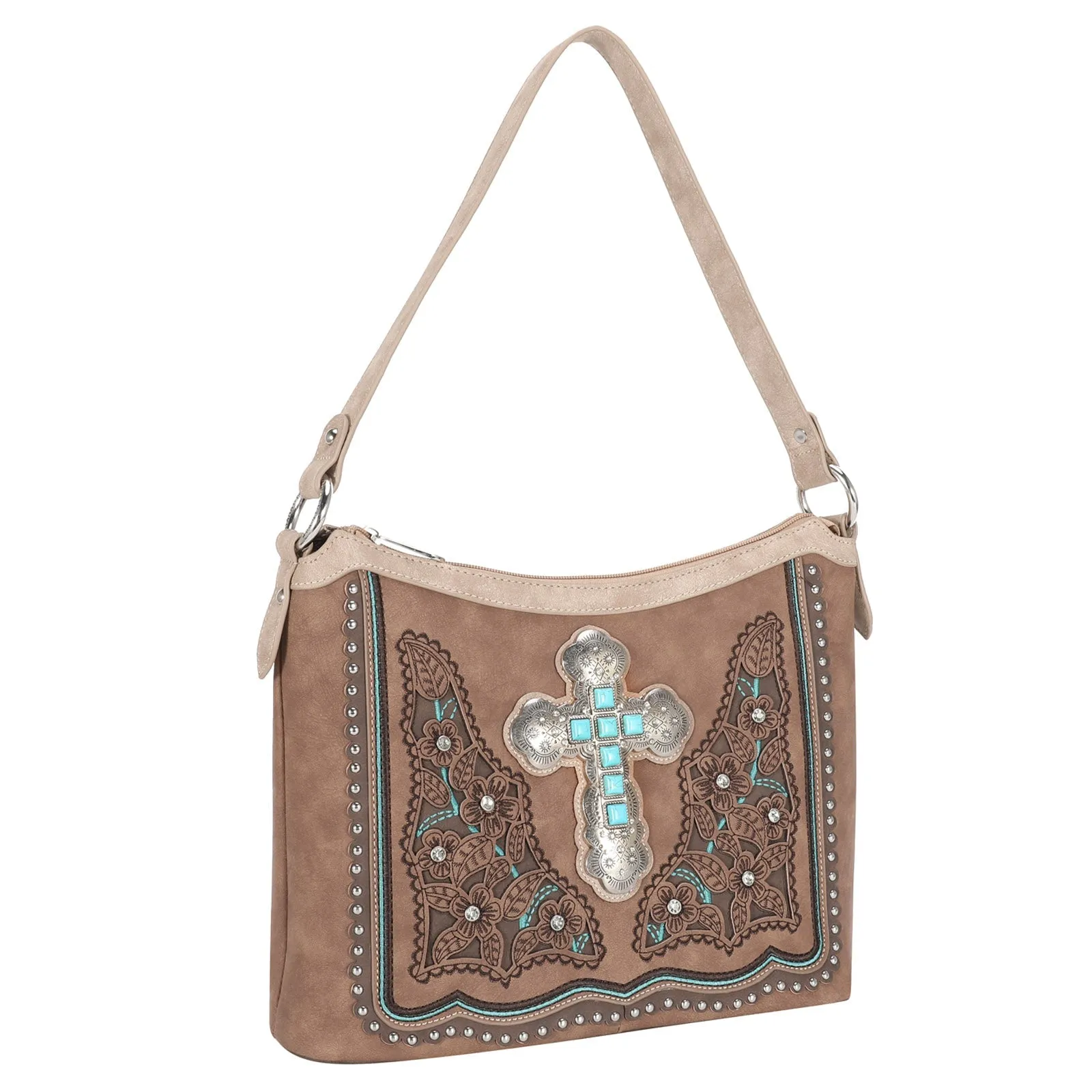 Montana West Cut-out Floral Stone Concho Concealed Carry Hobo