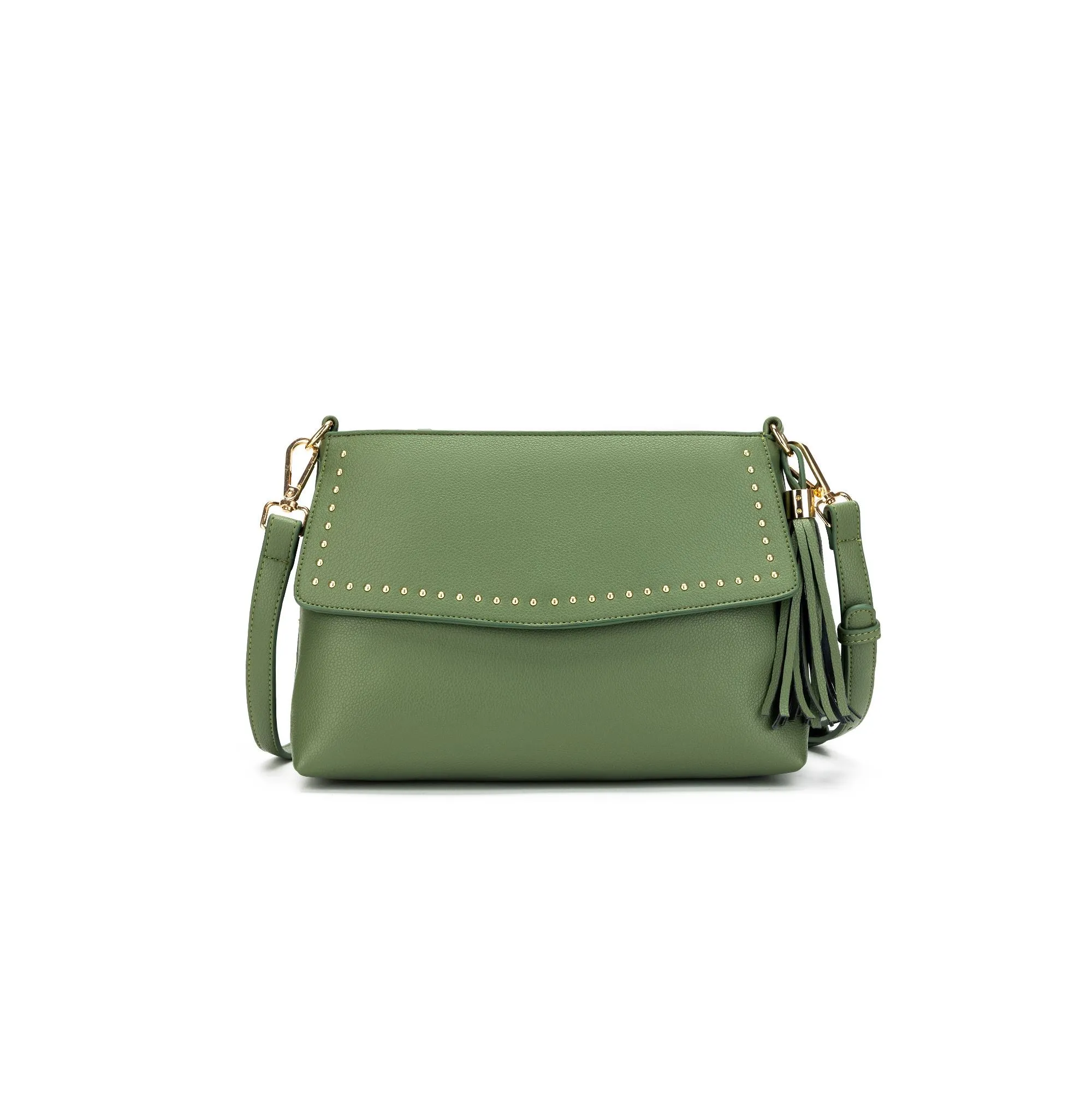 Nevada  Studded Pistachio Crossbody Bag