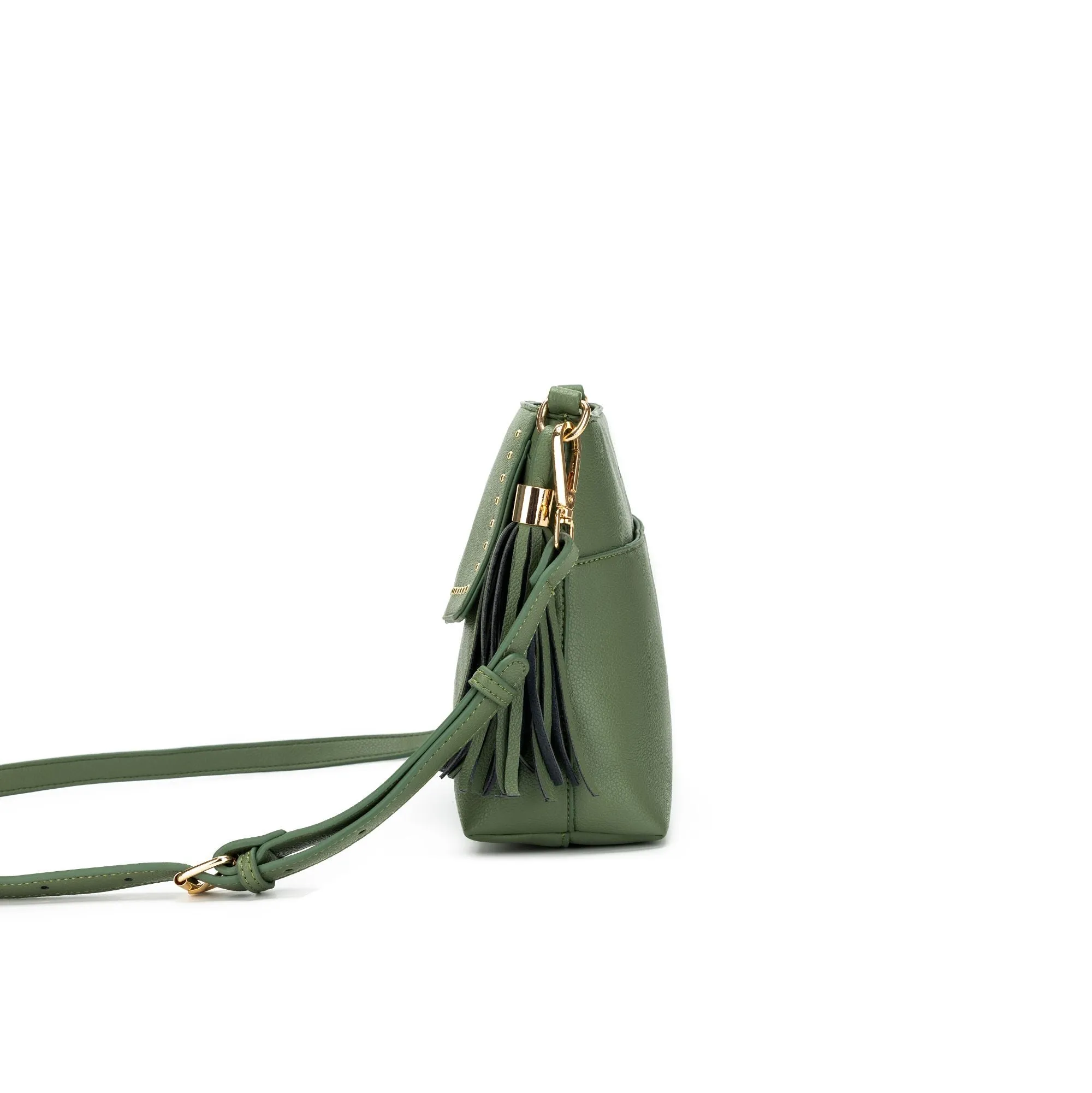 Nevada  Studded Pistachio Crossbody Bag