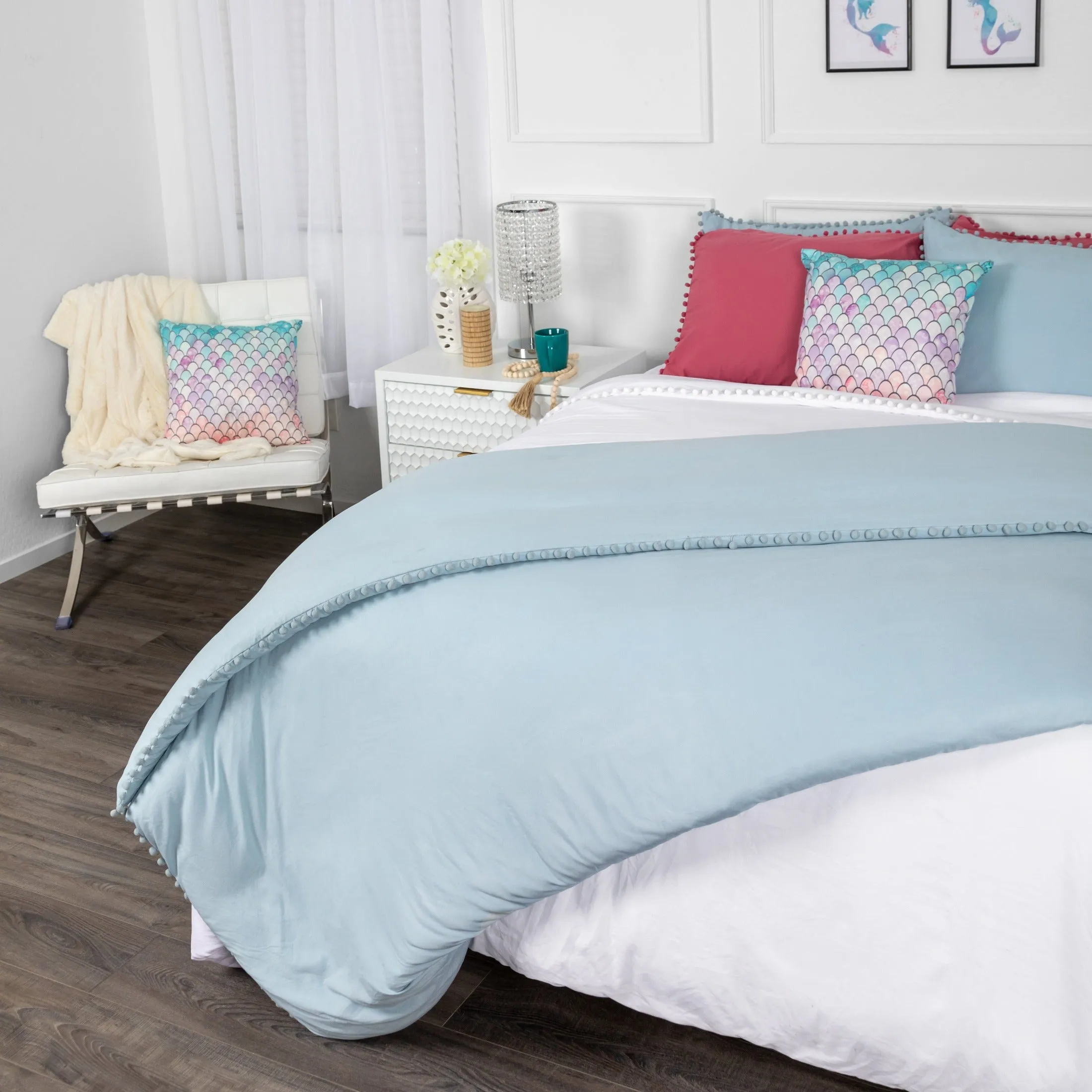 Pom-Pom Duvet Cover Set