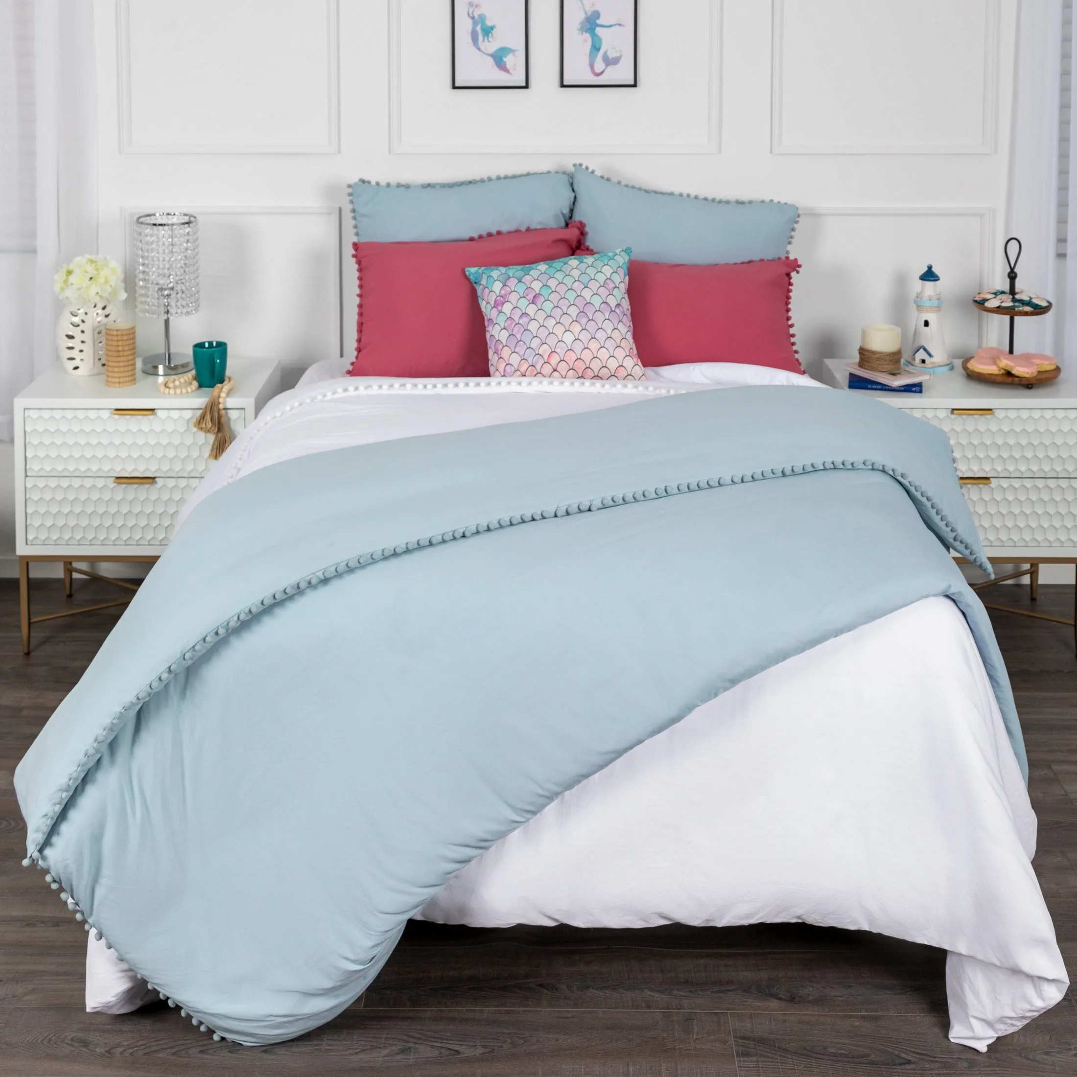 Pom-Pom Duvet Cover Set