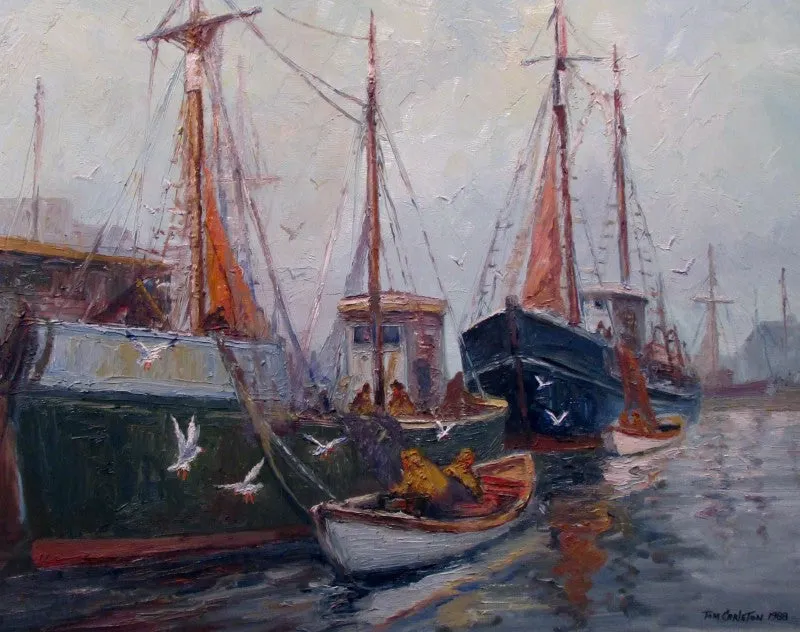 "Catch of the Day" by Thomas Carleton - Marine Oil Painting