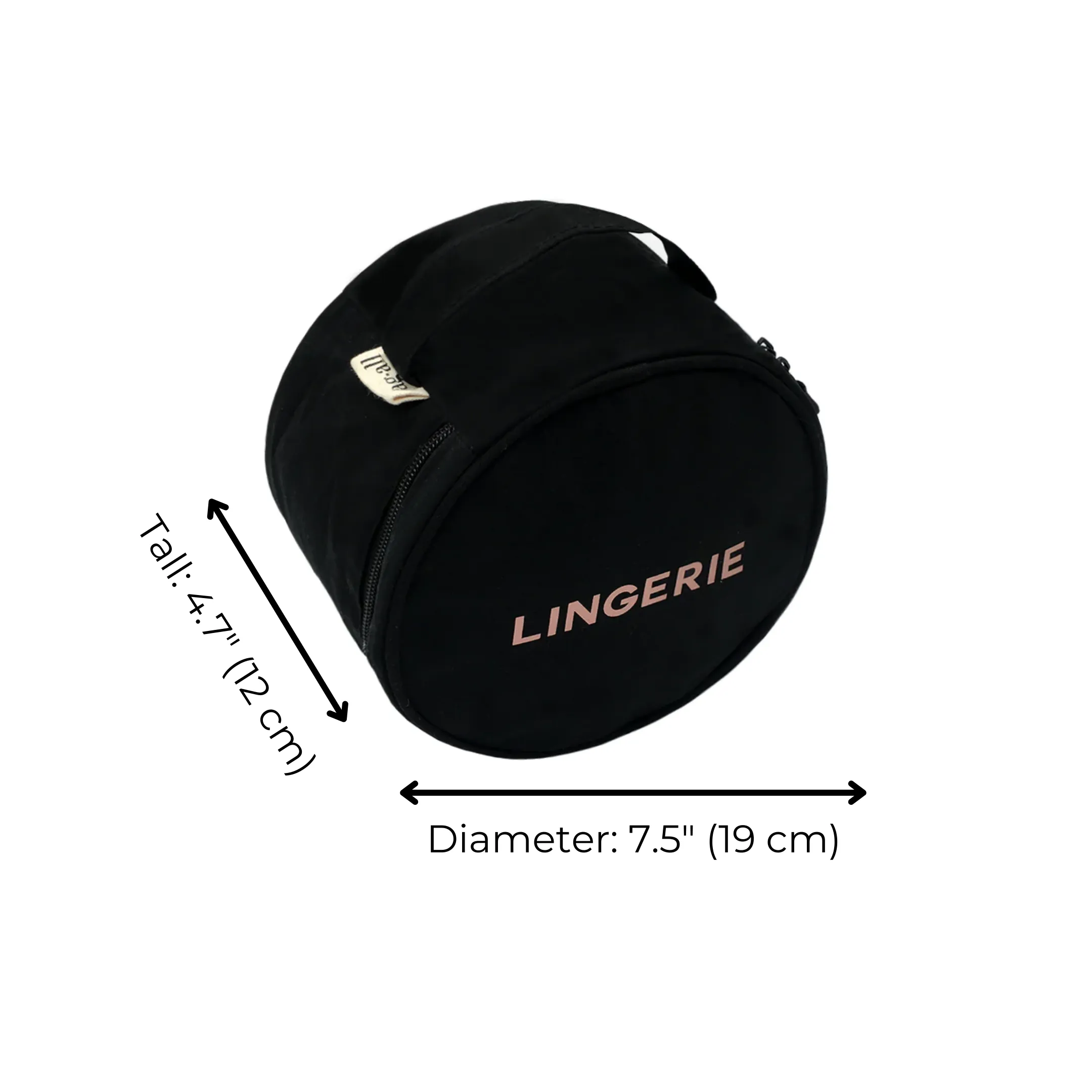 Round Lingerie Case, Black