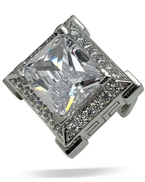 Silver Accessories -  Men's Cufflinks -Rectangle Clear