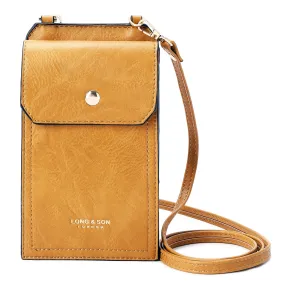 SMALL MUSTARD YELLOW MOBILE PHONE HOLDER CROSS BODY BAG