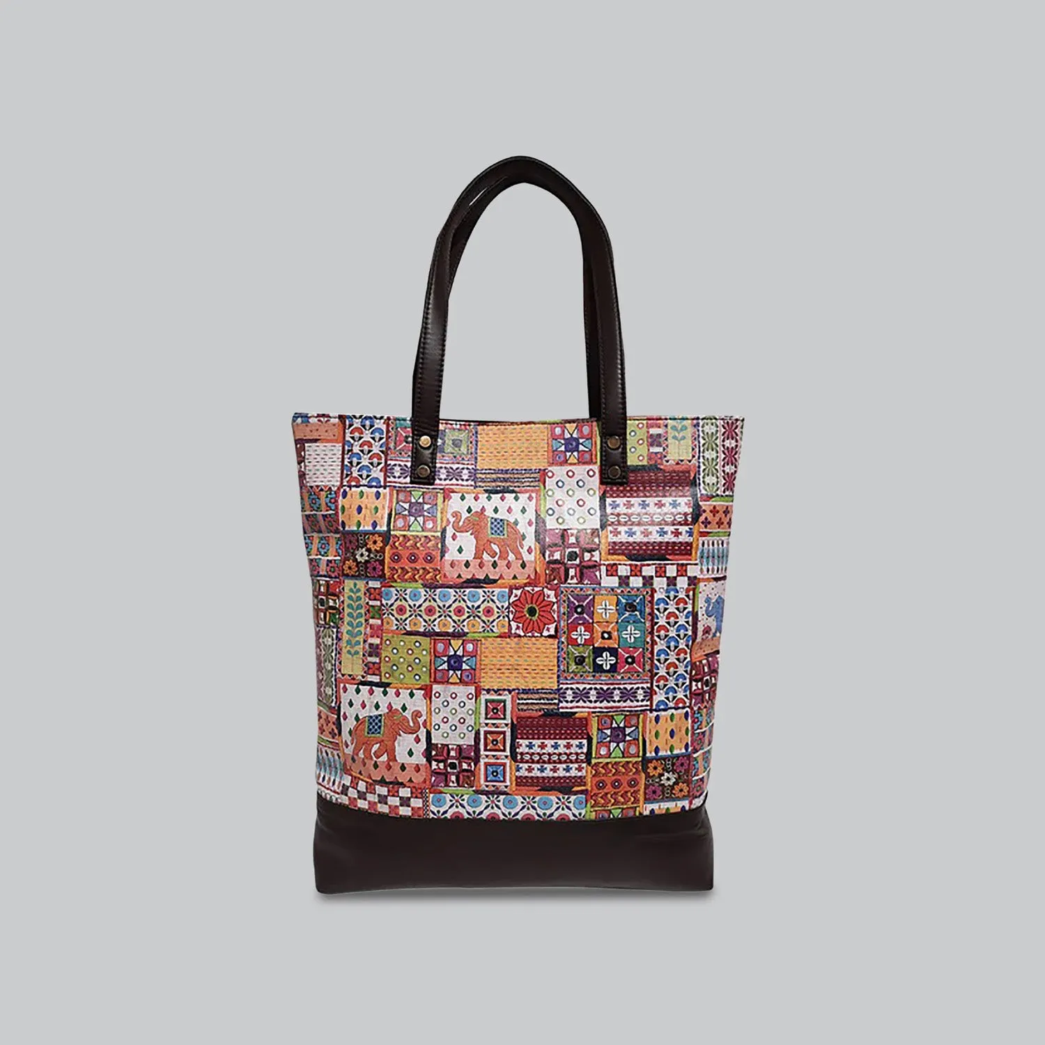 Sui Dhaaga PU Leather Tote Bag