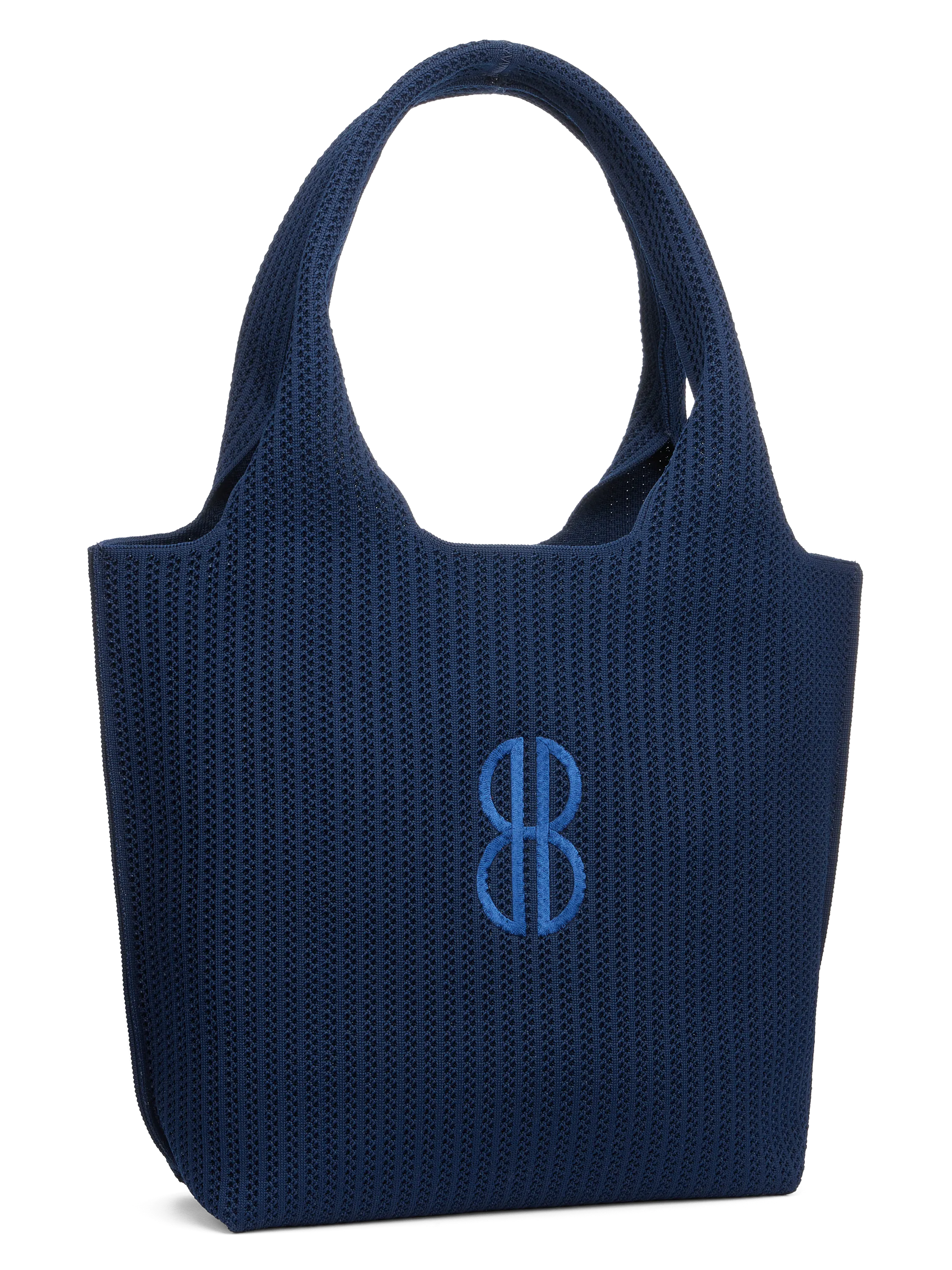 Sutton City Tote - Navy Stripe Monogram - Medium