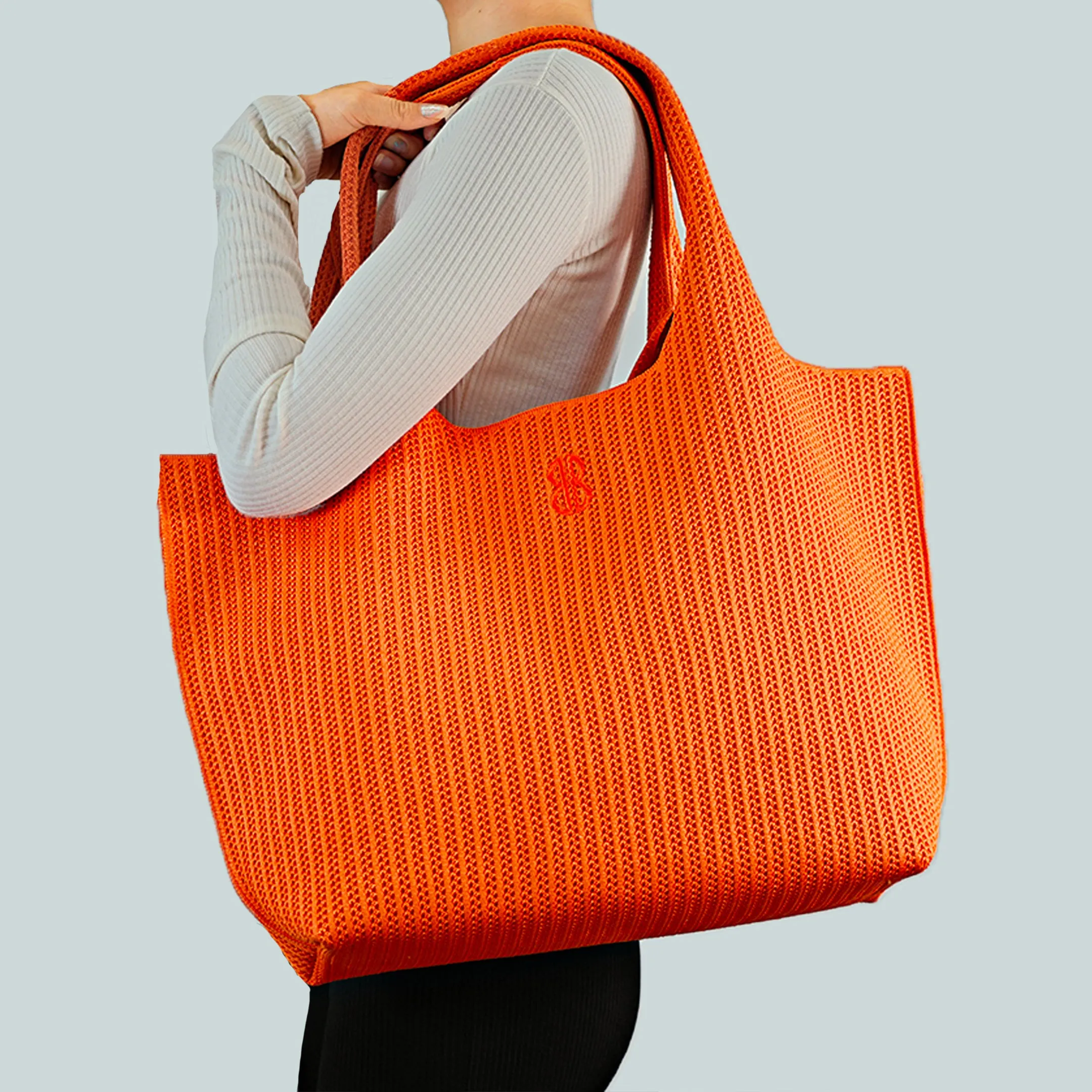 Sutton City Tote - Orange Stripe - Large