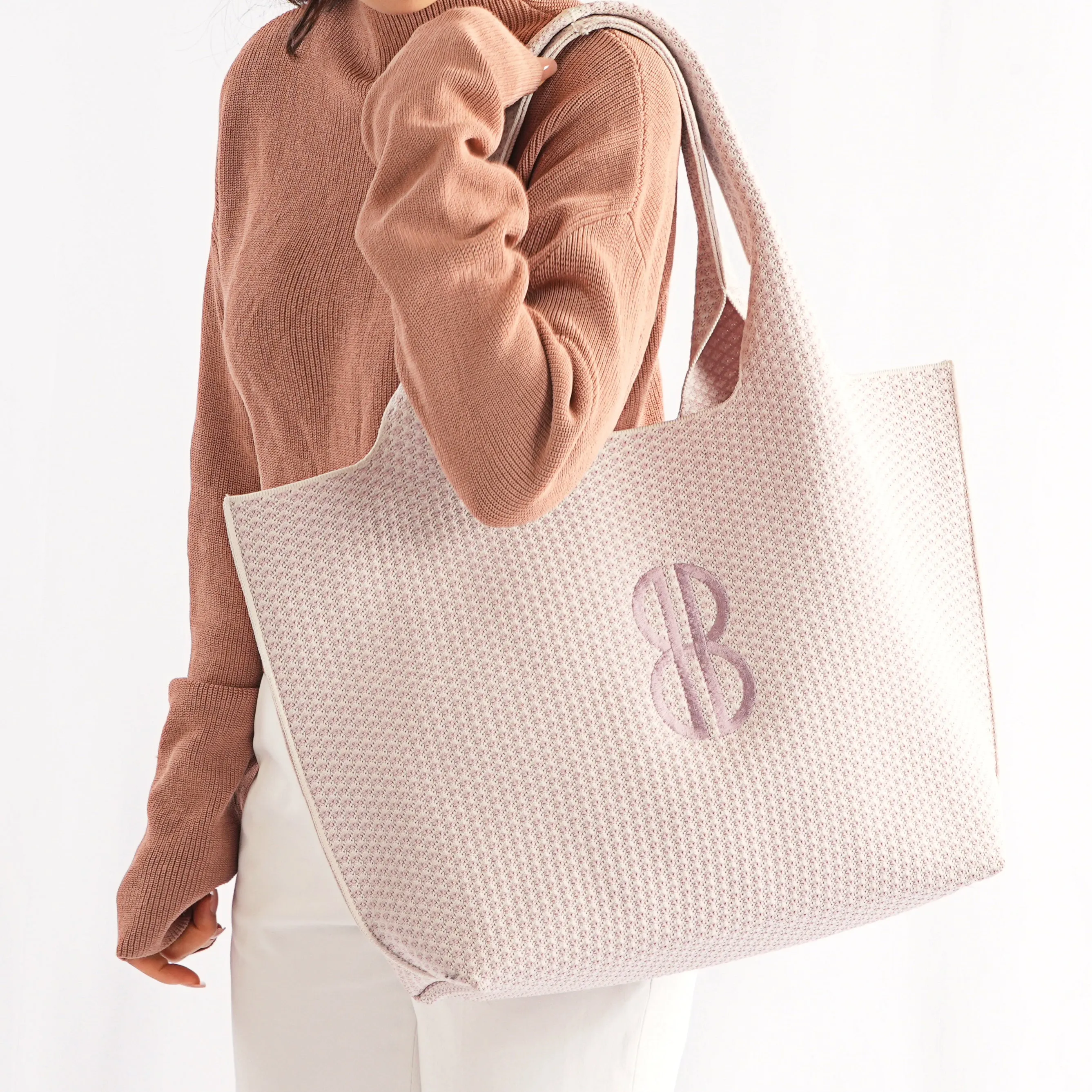 Sutton City Tote - Petal Pink Diamond Monogram - Large