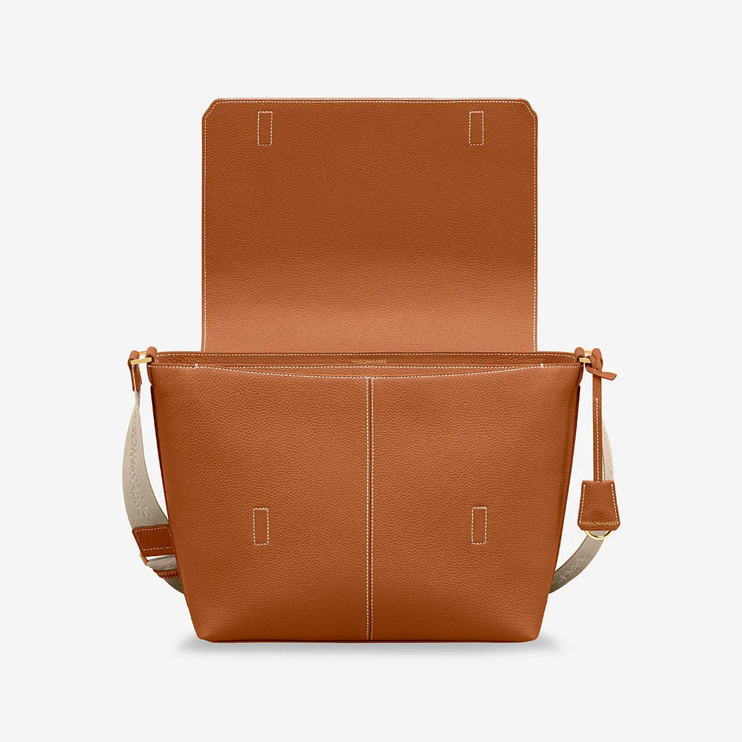 The Flaire Messenger Bag - Pecan Brown