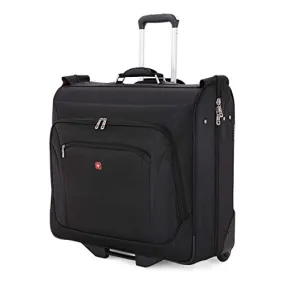 (USED) SWISSGEAR Full-Sized Effortless Folding Wheeled Garment Bag | Rolling Travel Luggage | Men's and Women's - Black