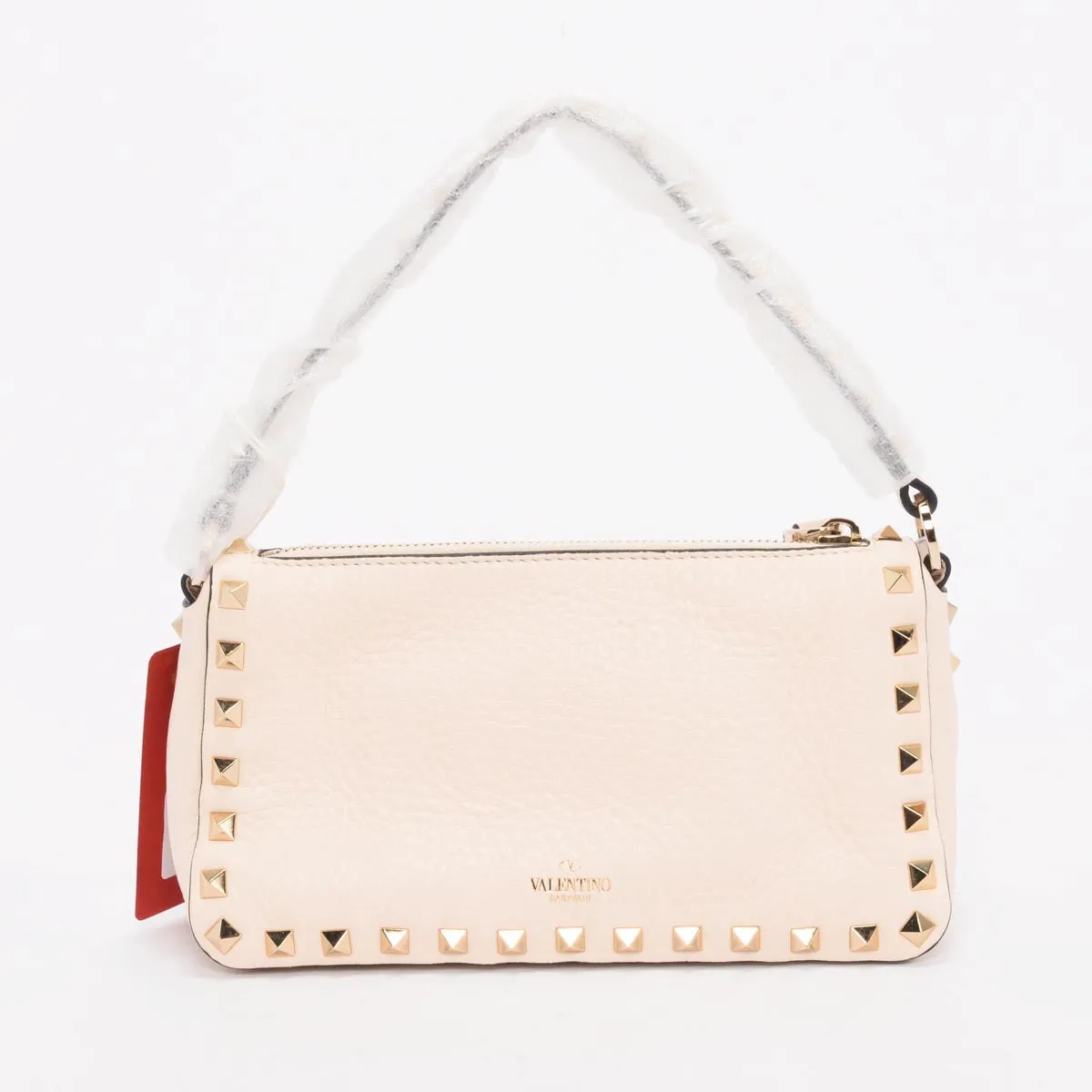 Valentino Light Ivory Grainy Calfskin Small Cross Body Bag