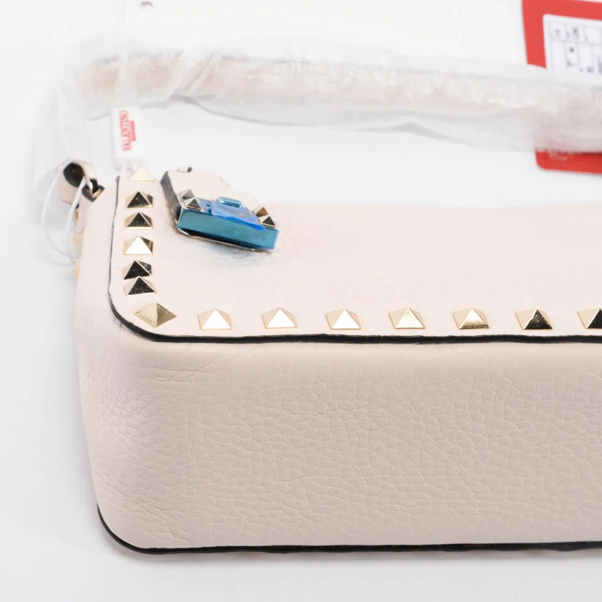 Valentino Light Ivory Grainy Calfskin Small Cross Body Bag