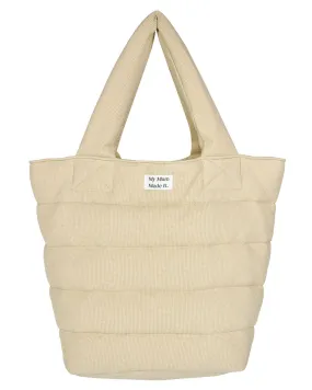 Waffle Quilted Tote Bag - Sand