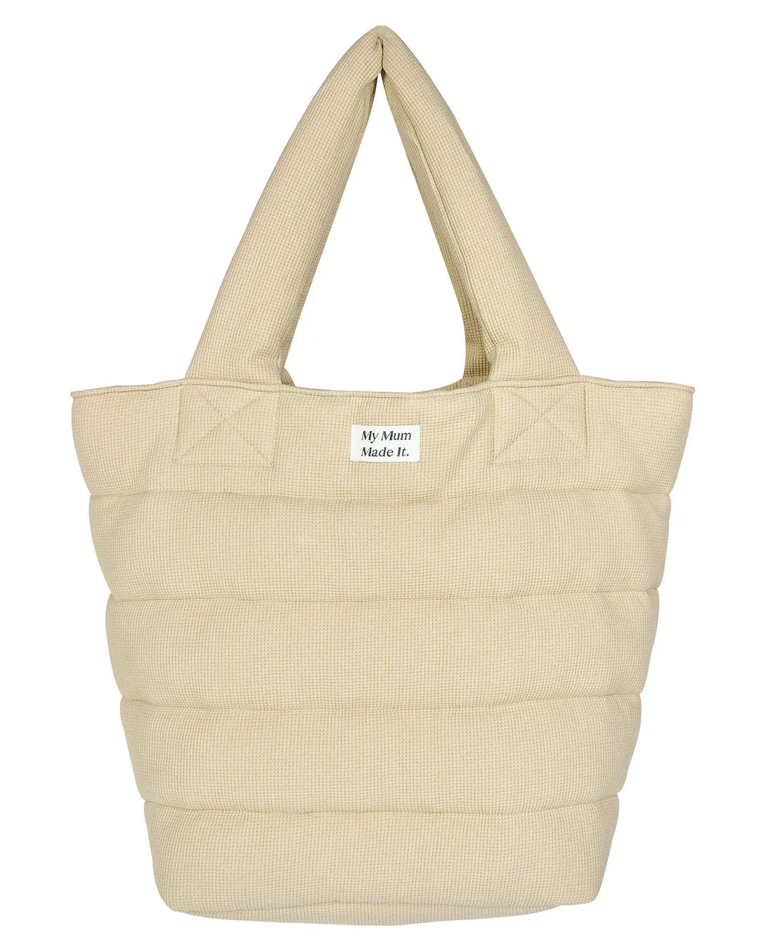 Waffle Quilted Tote Bag - Sand