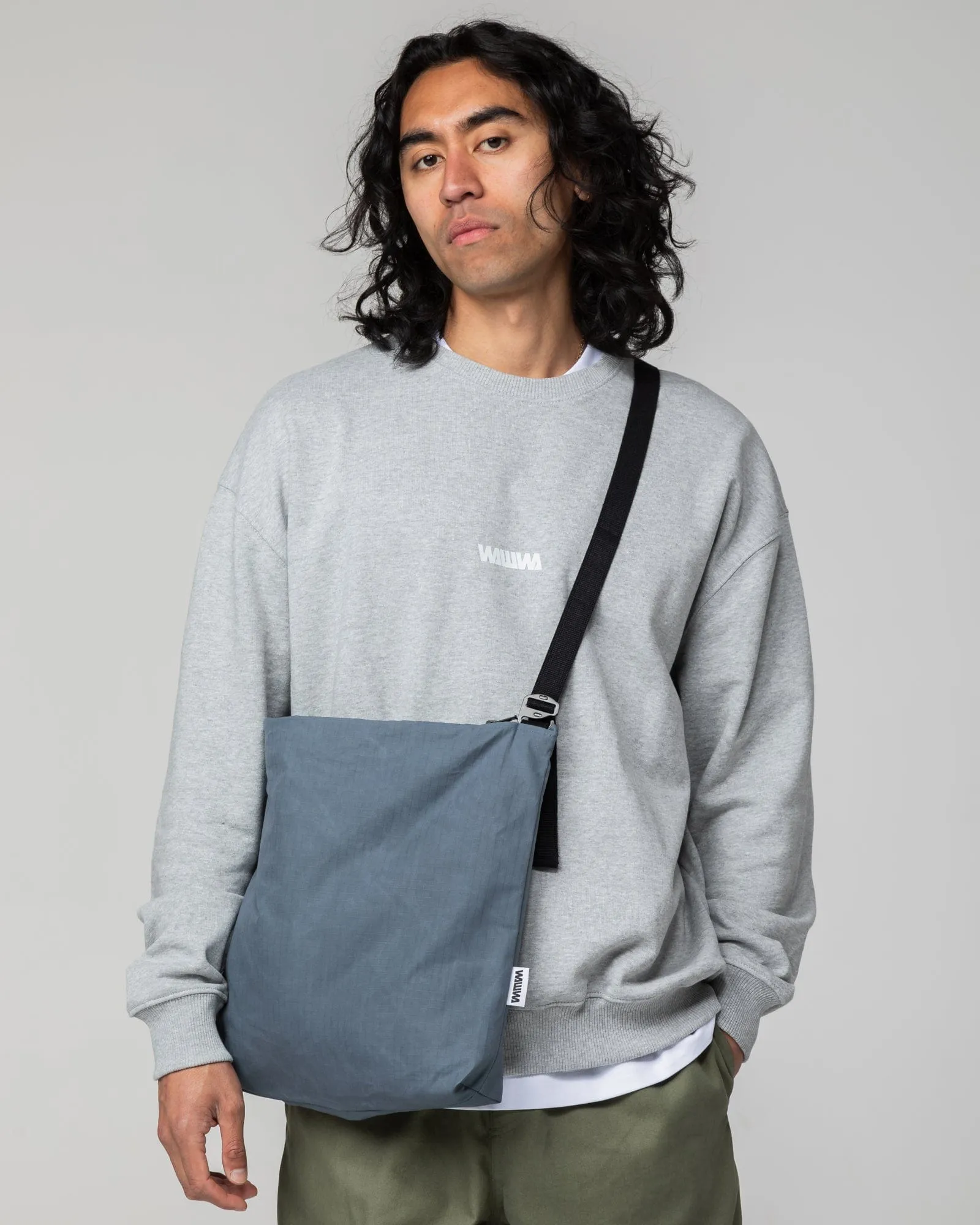 Water Resistant Messenger Bag - Slate Blue