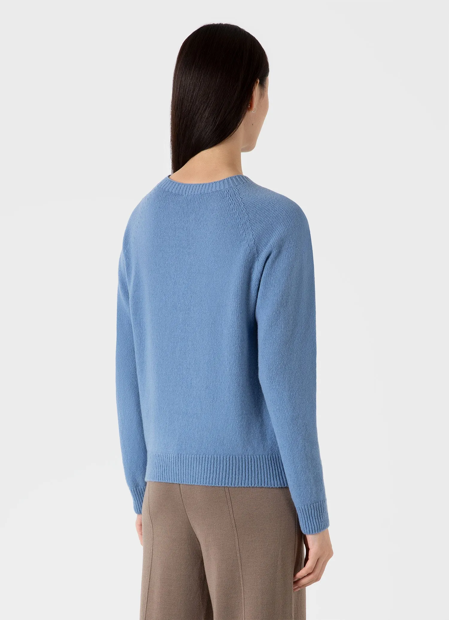 Women's Lambswool Crew Neck Jumper in Cornflower